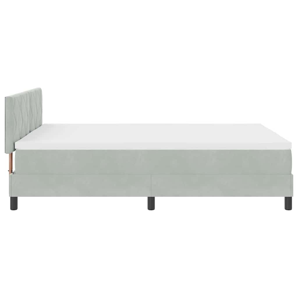 Boxmadras Seng Med Madras Med Madras Lysegrå 140 X 190 Cm Stof - Billede 9