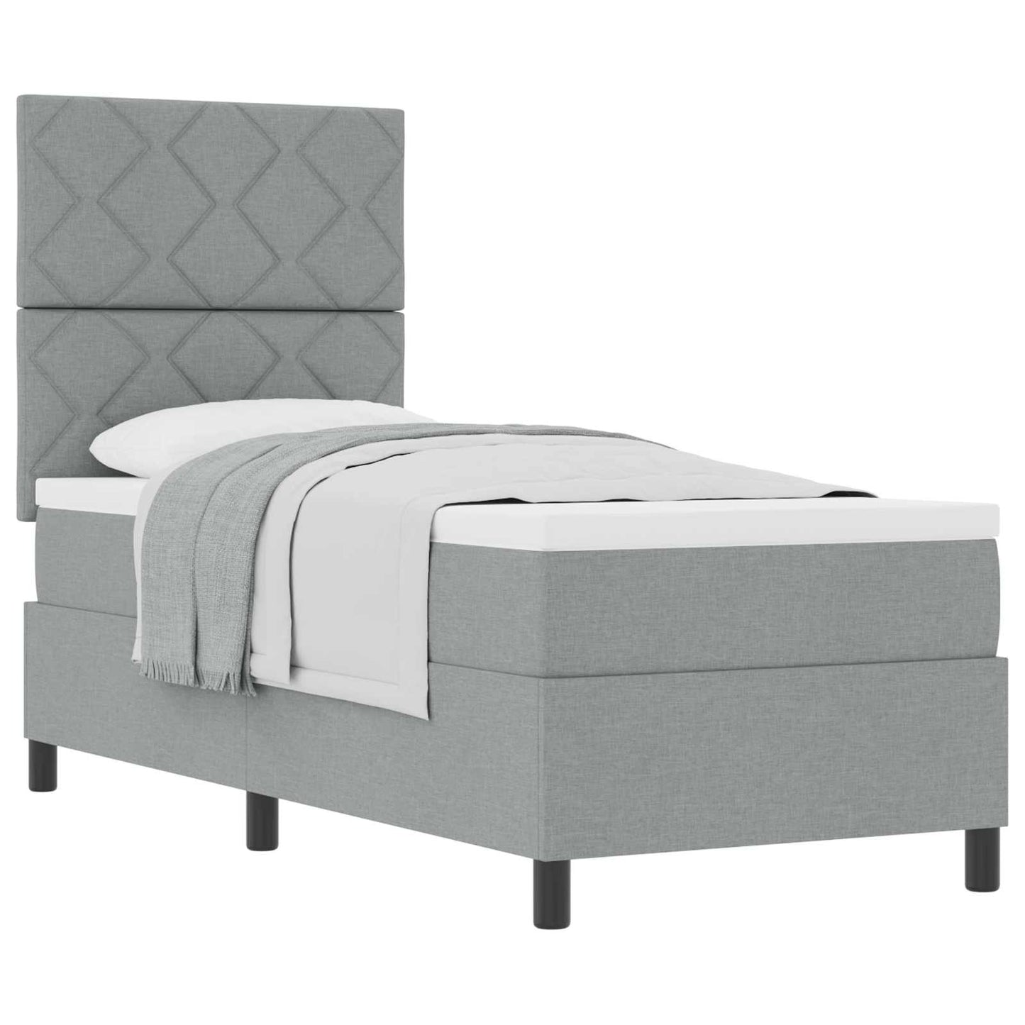 Box Spring Seng Med Hovedgærde Stof - Billede 2