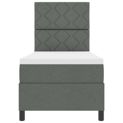 Box Spring Seng Med Madras Mørkegrå 80 X 200 Cm Stof - Billede 8