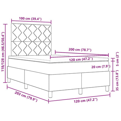 Box Spring Seng Med Madras Lysegrå 120 X 200 Cm Stof - Billede 13