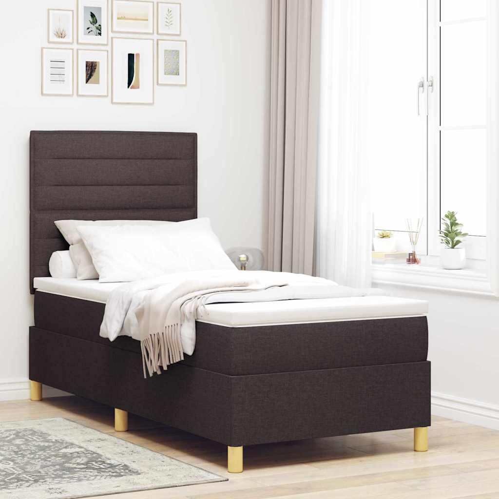 Box Spring Seng Med Madras Stof - Hovedbillede