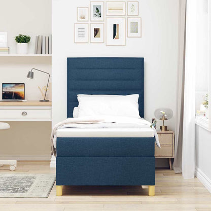 Box Spring Seng Med Madras Med Hovedgærde Stof - Billede 3