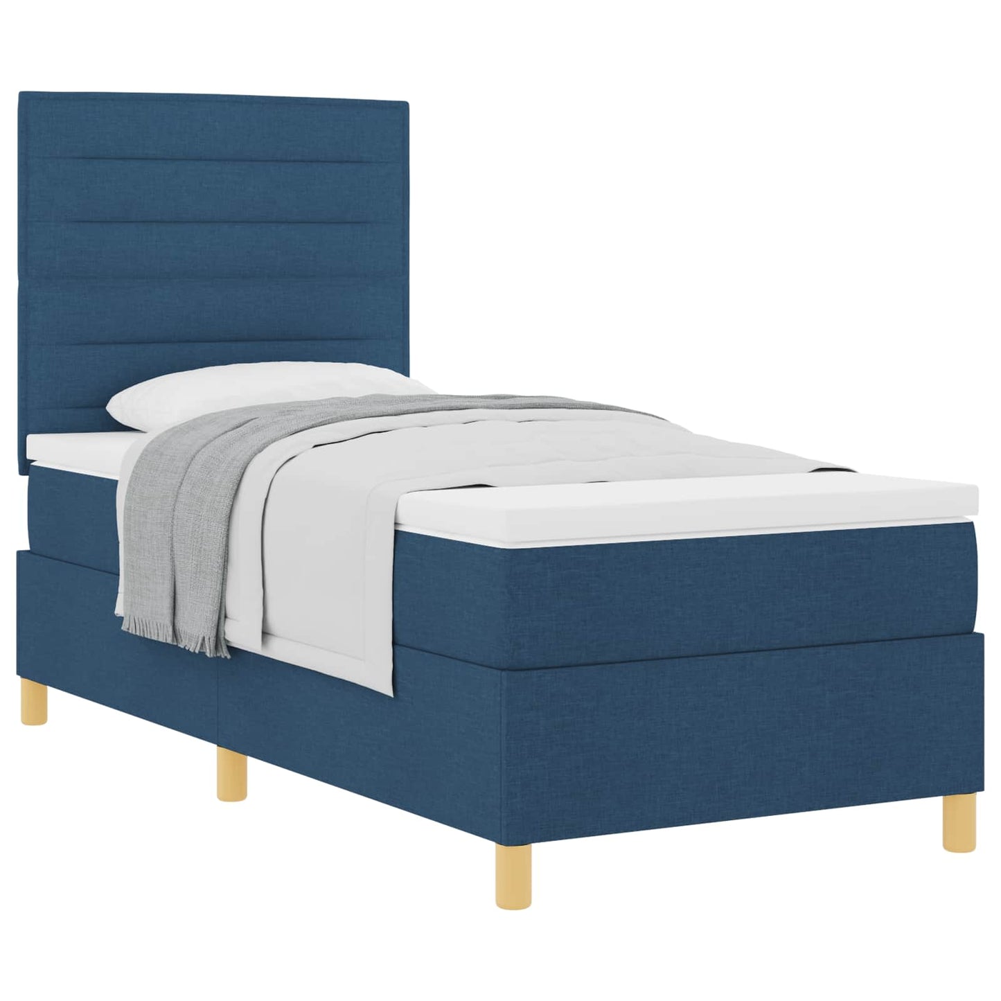Box Spring Seng Med Madras Med Hovedgærde Stof - Billede 2