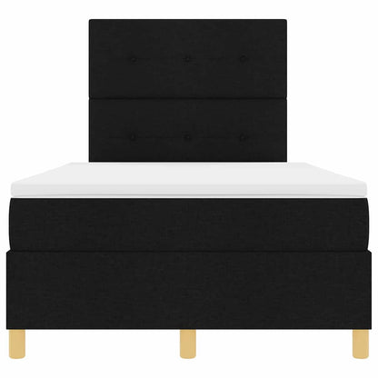 Box Spring Seng Med Hovedgærde Sort 120 X 190 Cm Stof - Billede 8