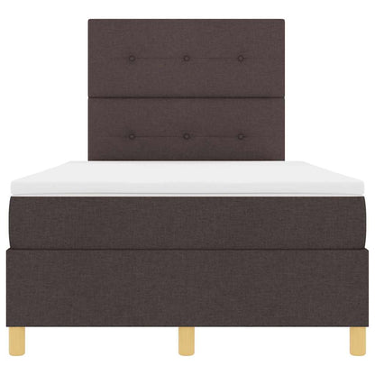 Box Spring Seng Med Hovedgærde Mørkebrun 120 X 190 Cm Stof - Billede 7