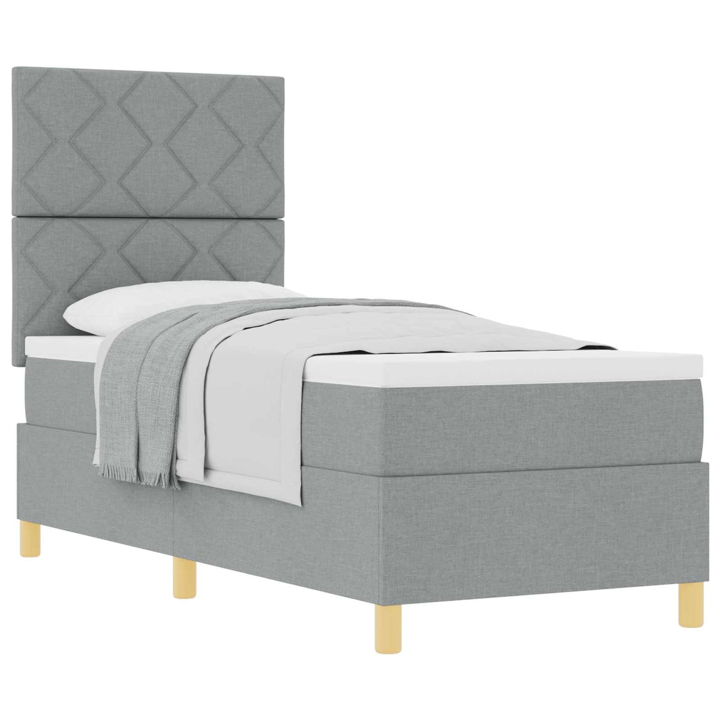 Box Spring Seng Med Hovedgærde Stof - Billede 2
