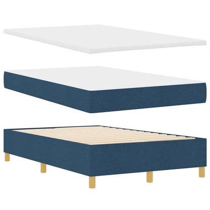 Box Spring Seng Med Hovedgærde Blå 120 X 200 Cm Stof - Billede 6