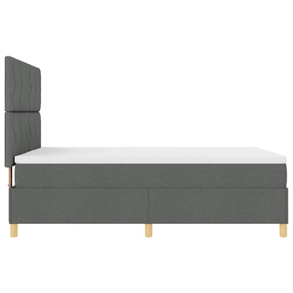Box Spring Seng Med Hovedgærde Mørkegrå 140 X 190 Cm Stof - Billede 8
