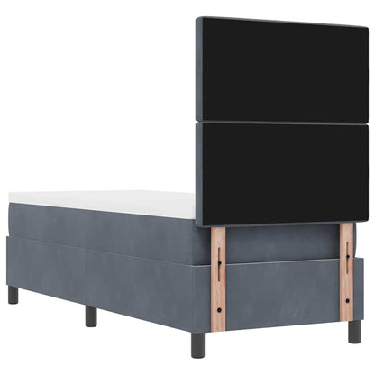 Box Spring Seng Med Madras Mørkegrå 80 X 200 Cm Fløjl - Billede 10