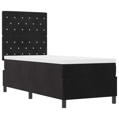Box Spring Seng Med Madras Sort 80 X 200 Cm Fløjl - Billede 6