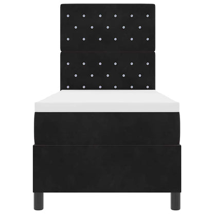 Box Spring Seng Med Madras Sort 80 X 200 Cm Fløjl - Billede 8