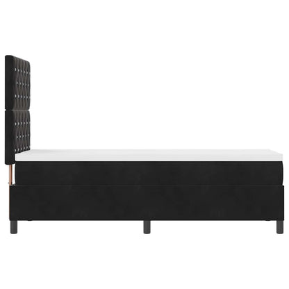 Box Spring Seng Med Madras Sort 80 X 200 Cm Fløjl - Billede 9