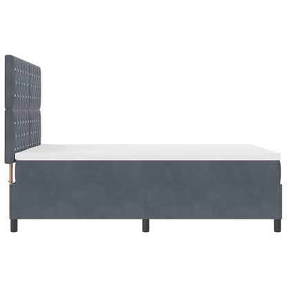 Box Spring Seng Med Madras Mørkegrå 140 X 200 Cm Fløjl - Billede 9