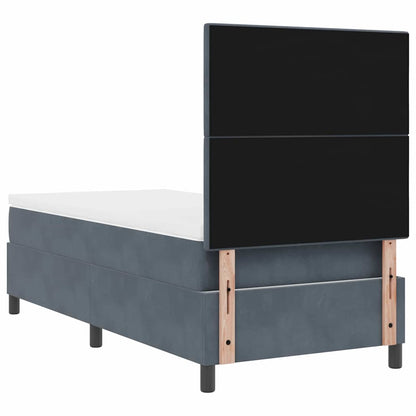 Box Spring Seng Med Madras Mørkegrå 80 X 200 Cm Fløjl - Billede 10