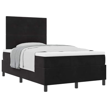 Box Spring Seng Med Madras Sort 120 X 190 Cm Fløjl - Billede 3