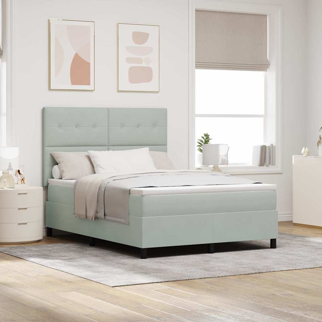 Box Spring Seng Med Hovedgærde Fløjl - Variant 3339842
