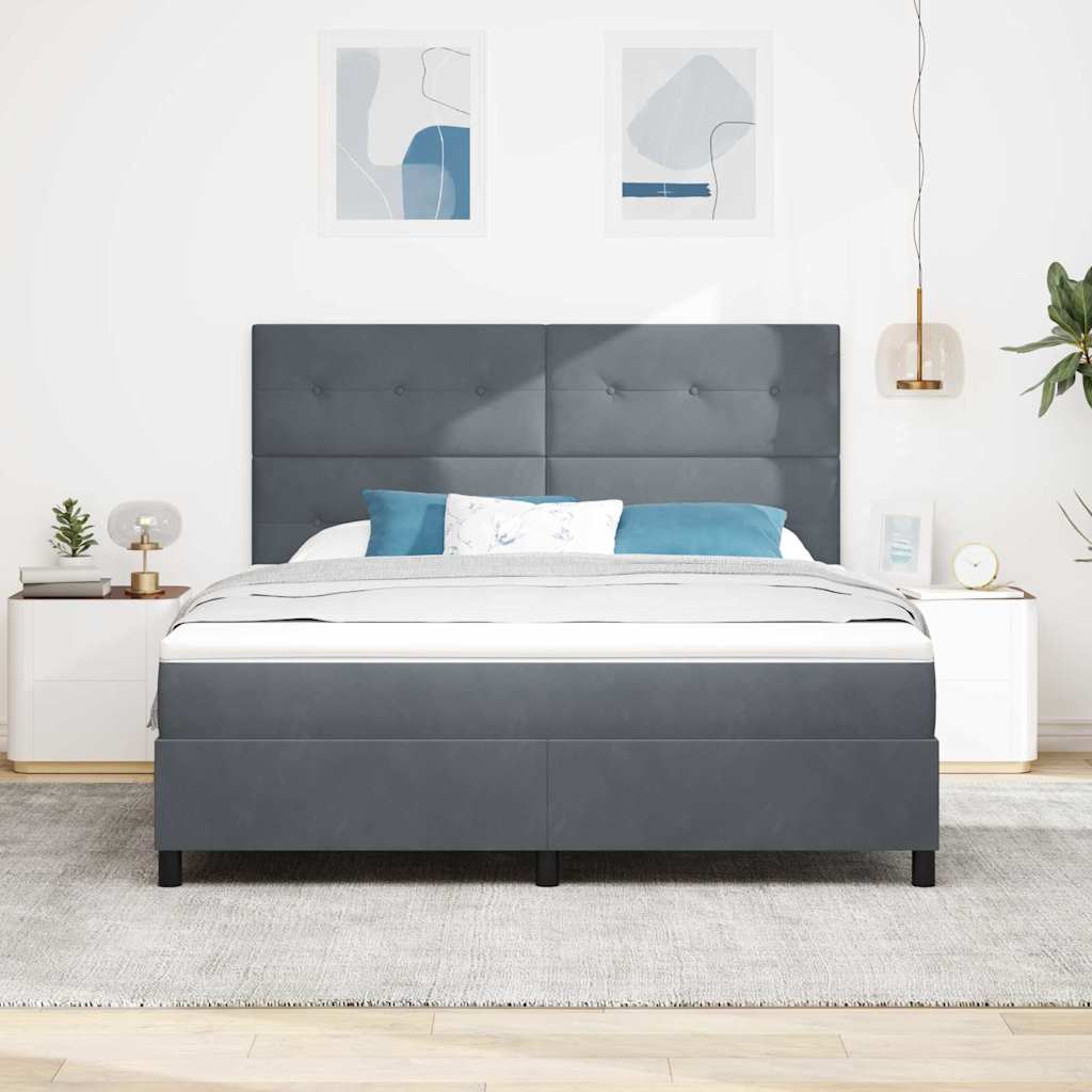 Box Spring Seng Med Hovedgærde Fløjl - Variant 3339849