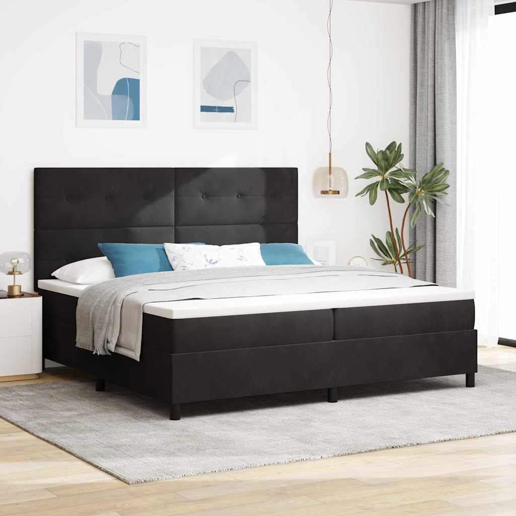 Box Spring Seng Med Hovedgærde Fløjl - Variant 3339856