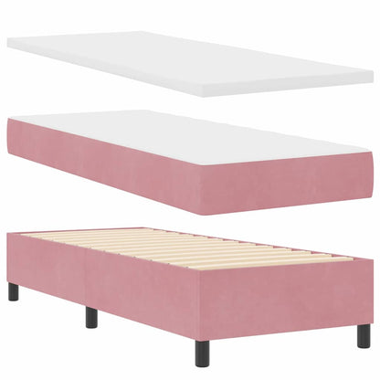 Box Spring Seng Med Hovedgærde Fløjl - Billede 5
