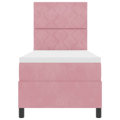 Box Spring Seng Med Madras Lyserød 80 X 200 Cm Fløjl - Billede 7