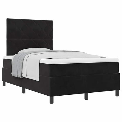 Box Spring Seng Med Madras Sort 120 X 190 Cm Fløjl - Billede 3