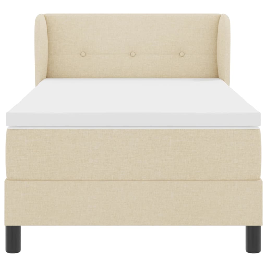 Boxmadras Med Topmadras Med Madras Creme 90 X 200 Cm Stof - Billede 8