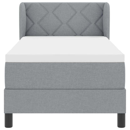 Boxmadras Med Topmadras Med Madras Lysegrå 80 X 200 Cm Stof - Billede 8