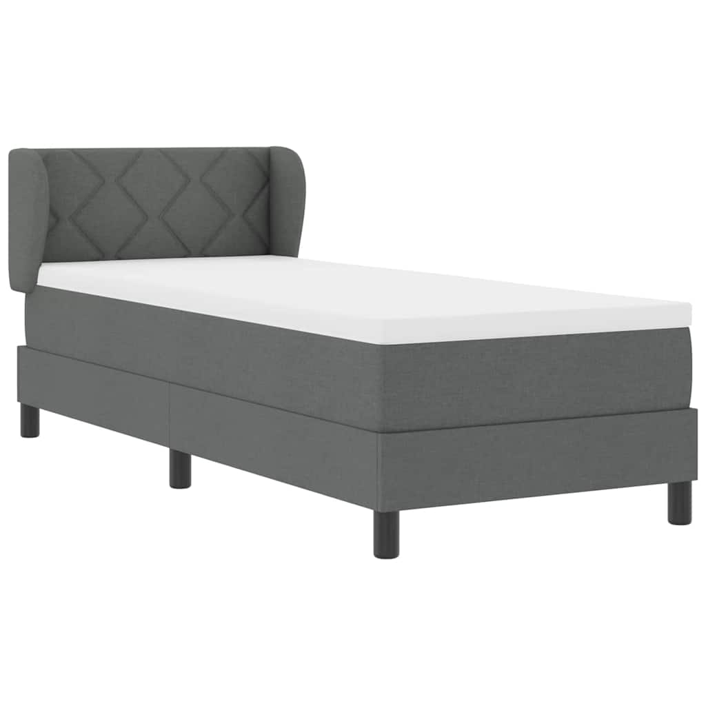 Boxmadras Med Topmadras Med Madras Mørkegrå 80 X 200 Cm Stof - Billede 7