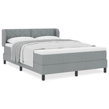 Boxmadras Med Topmadras Med Madras Lysegrå 140 X 190 Cm Stof - Billede 4