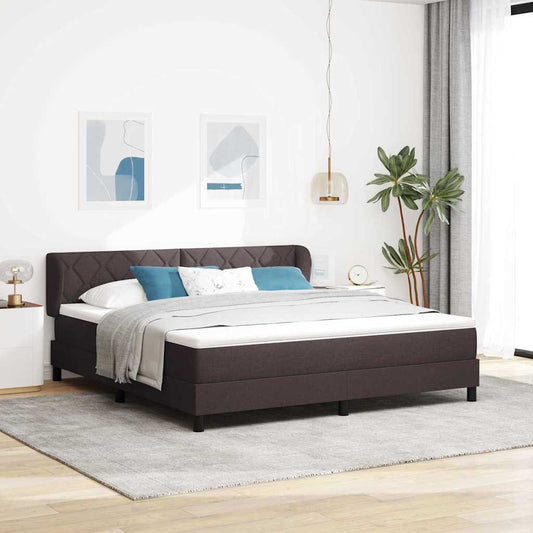 Boxmadras Med Topmadras Med Madras Mørkebrun 180 X 200 Cm Stof - Hovedbillede
