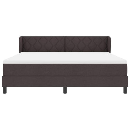 Boxmadras Med Topmadras Med Madras Mørkebrun 180 X 200 Cm Stof - Billede 7