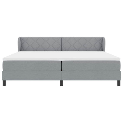 Boxmadras Med Topmadras Med Madras Lysegrå 200 X 200 Cm Stof - Billede 8