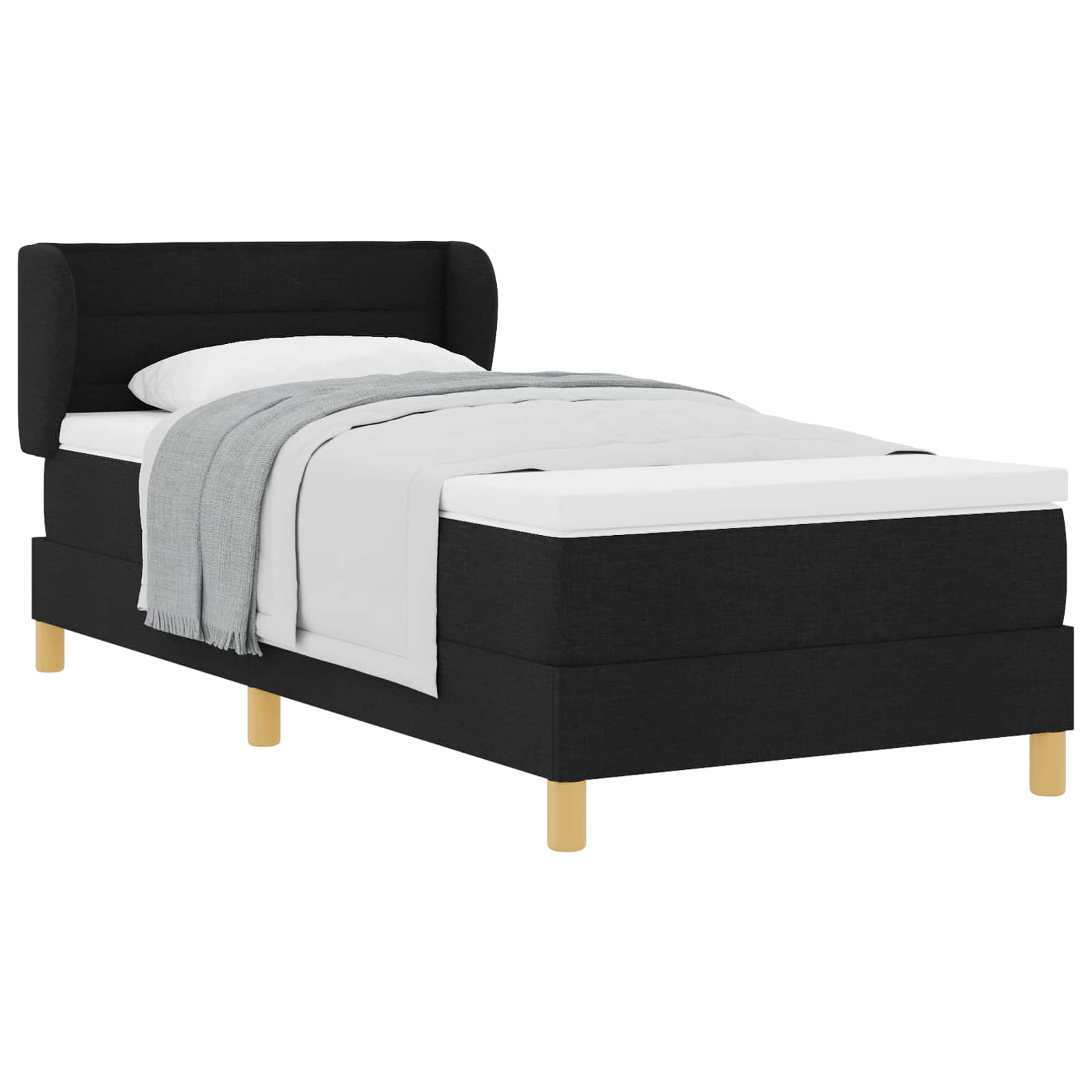 Box Spring Seng Med Madras Med Hovedgærde Stof - Billede 2