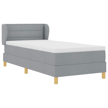 Boks Madrasseng Med Madras Creme 90x200 Cm Stof Lysegrå - Billede 7