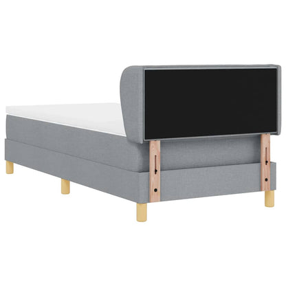 Boks Madrasseng Med Madras Creme 90x200 Cm Stof Lysegrå - Billede 10