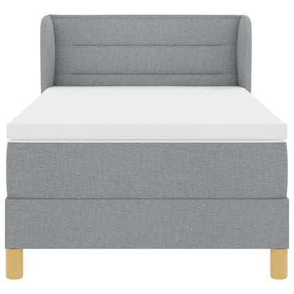 Boks Madrasseng Med Madras Creme 90x200 Cm Stof Lysegrå - Billede 8