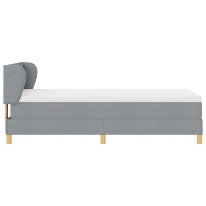 Boks Madrasseng Med Madras Creme 90x200 Cm Stof Lysegrå - Billede 9