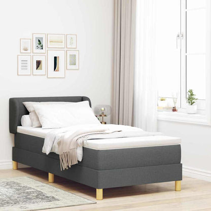 Boks Madrasseng Med Madras Creme 90x200 Cm Stof Mørkegrå - Hovedbillede