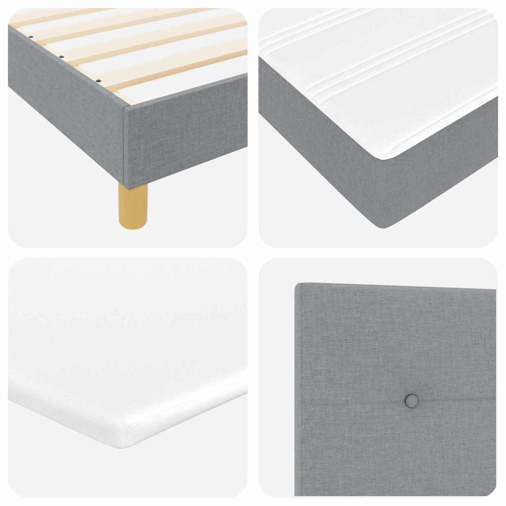 Boks Madrasseng Med Madras Creme 90x200 Cm Stof Lysegrå - Billede 11