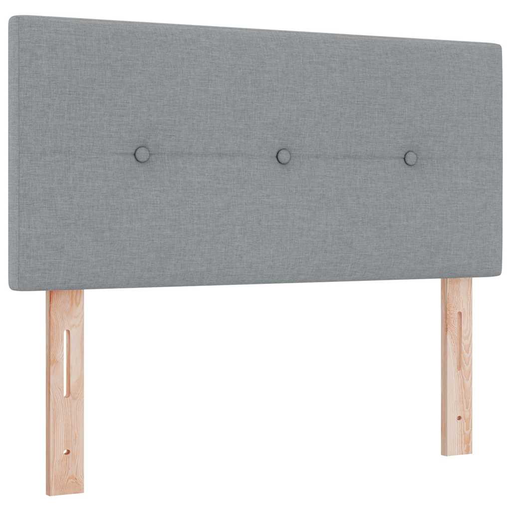 Boks Madrasseng Med Madras Creme 90x200 Cm Stof Lysegrå - Billede 6