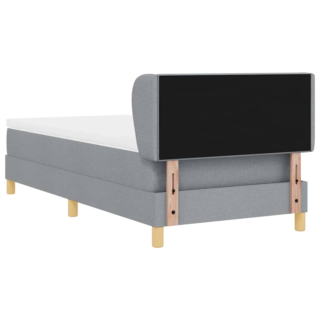 Boks Madrasseng Med Madras Creme 90x200 Cm Stof Lysegrå - Billede 10
