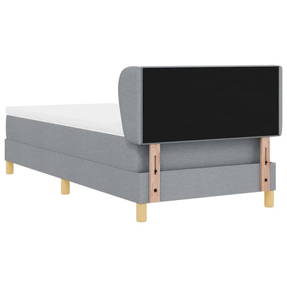 Boks Madrasseng Med Madras Creme 90x200 Cm Stof Lysegrå - Billede 10
