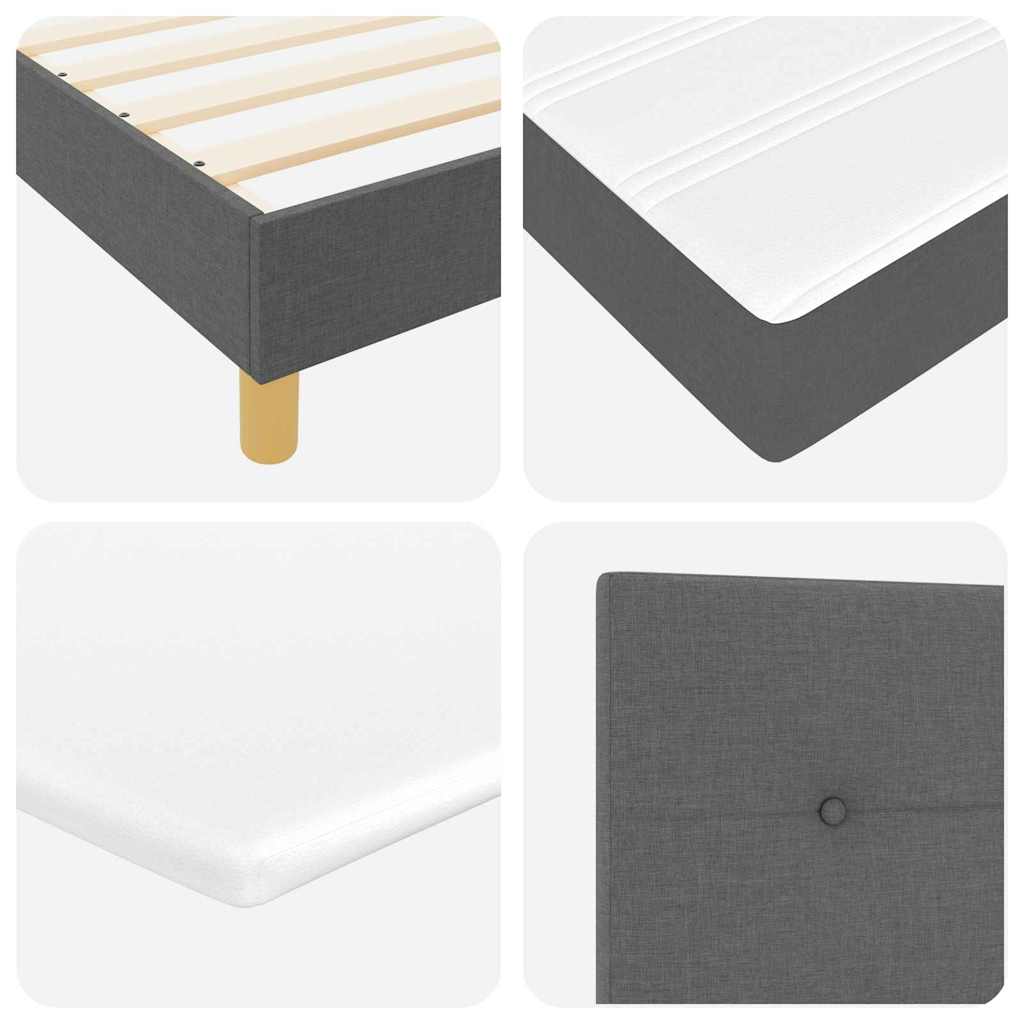 Boks Madrasseng Med Madras Creme 90x200 Cm Stof Mørkegrå - Billede 11
