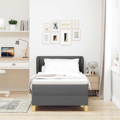 Boks Madrasseng Med Madras Creme 90x200 Cm Stof Mørkegrå - Billede 5