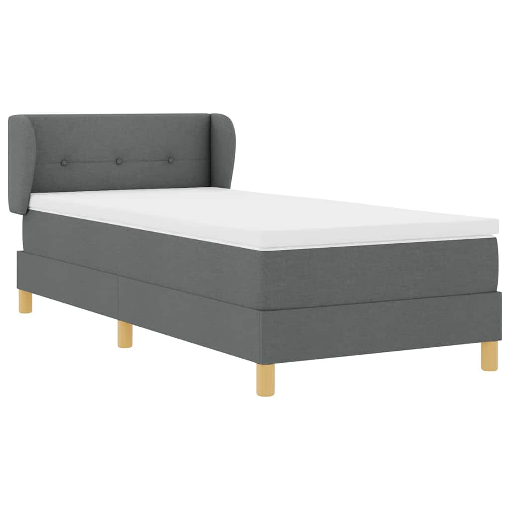 Boks Madrasseng Med Madras Creme 90x200 Cm Stof Mørkegrå - Billede 7