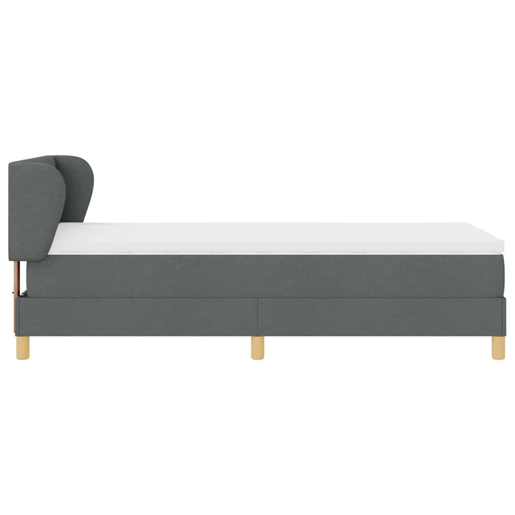 Boks Madrasseng Med Madras Creme 90x200 Cm Stof Mørkegrå - Billede 9