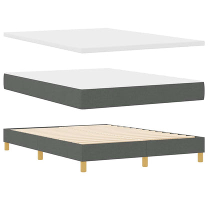 Boks Madrasseng Med Madras Creme 90x200 Cm Stof Mørkegrå - Billede 2