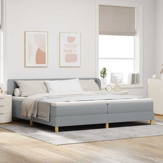 Boks Madrasseng Med Madras Creme 90x200 Cm Stof Lysegrå - Hovedbillede