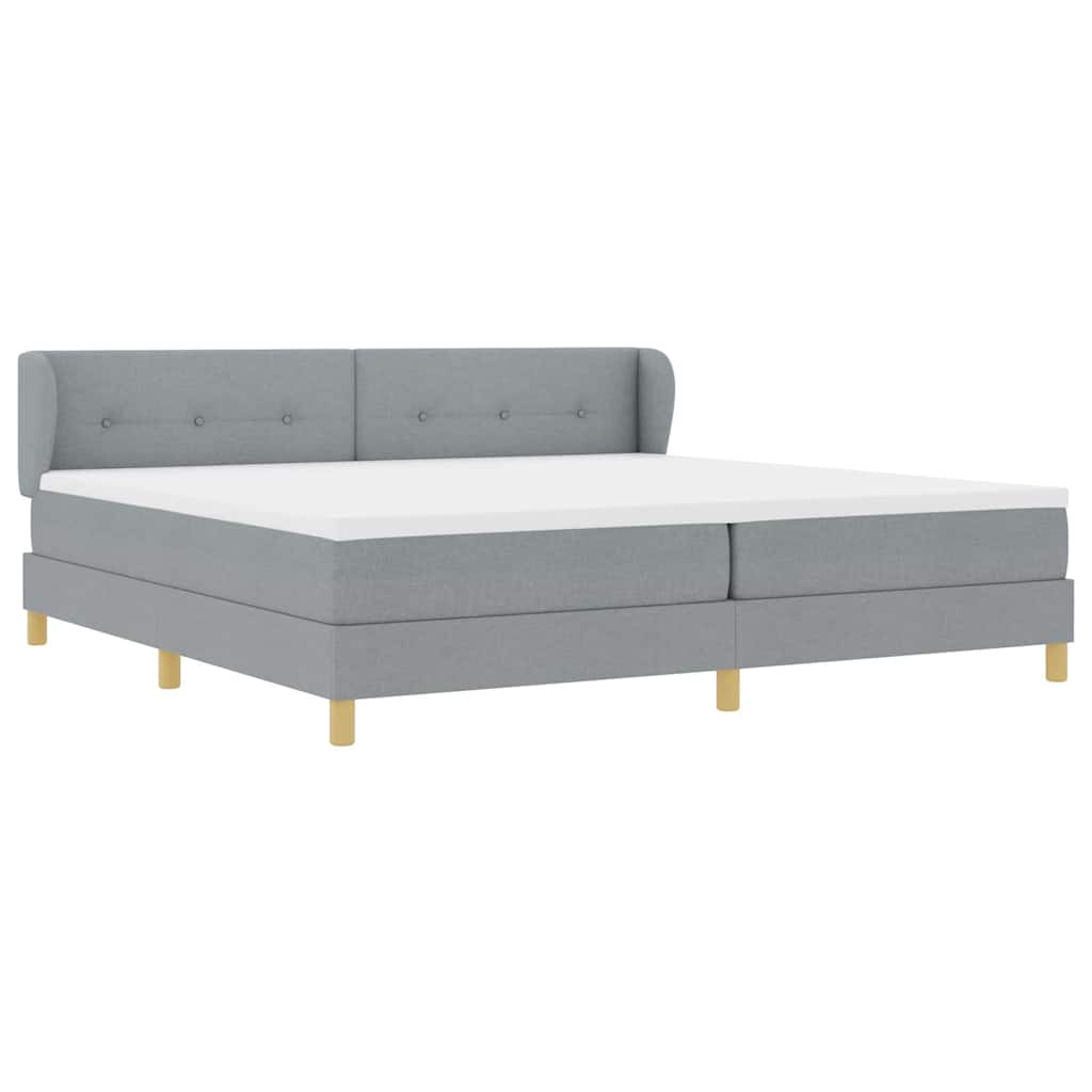 Boks Madrasseng Med Madras Creme 90x200 Cm Stof Lysegrå - Billede 7