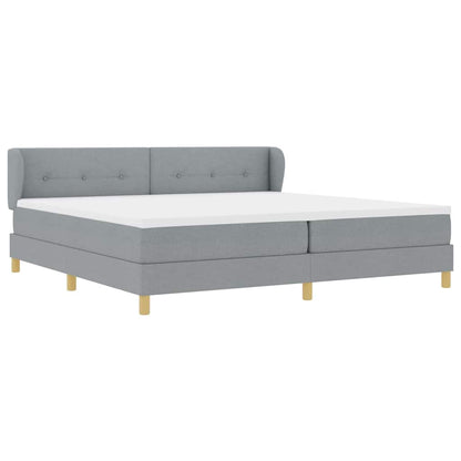 Boks Madrasseng Med Madras Creme 90x200 Cm Stof Lysegrå - Billede 7